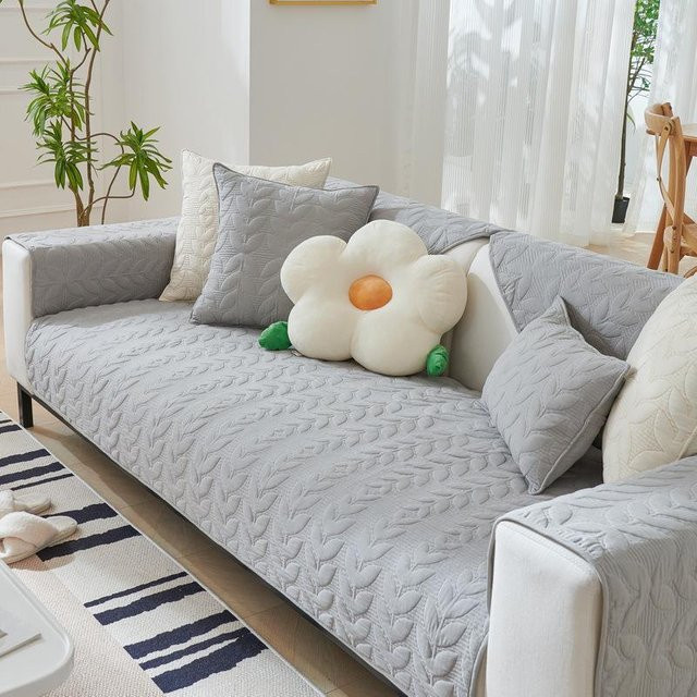 Super Six Sofakissen aus Jacquard-Baumwolle in Grau, 70 x 70 cm - Bild 1
