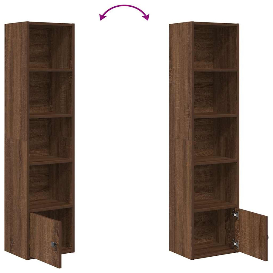 vidaXL Bücherregal in Eiche Braun aus Holzwerkstoff, B/T/H: 31 x 24 x 127 cm - Bild 3