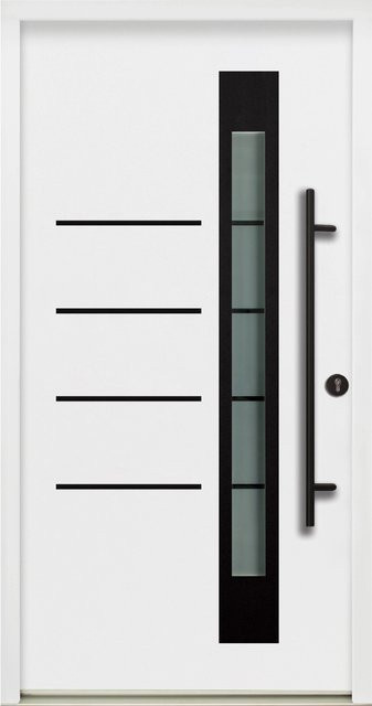 Splendoor Thermospace Haustür Berlin Prime modern Weiß-Schwarz mit Glaseinsatz Rechts, H x B: 210 x 110 cm - Bild 1