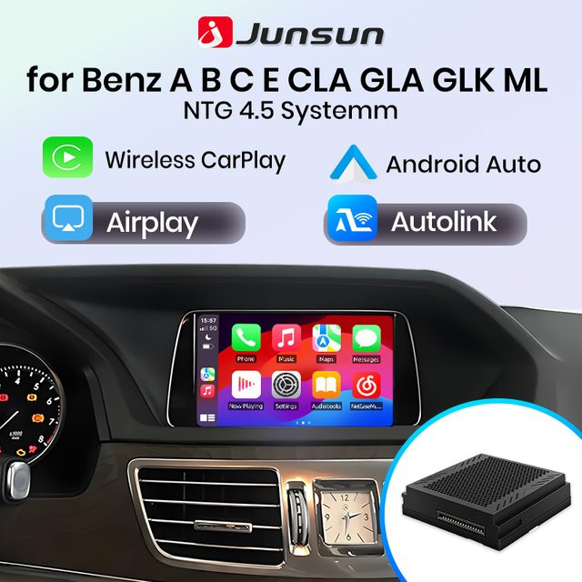 Junsun Wireless Carplay und Android Auto Modul für Mercedes Benz NTG4.5 in Schwarz - Bild 1