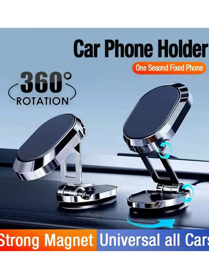 Fomscvka Magnetische Auto-Handyhalterung 360 Grad drehbar, faltbarer Magnet-Smartphone-Ständer und GPS-Halterung in Schwarz und Silber - Bild 7