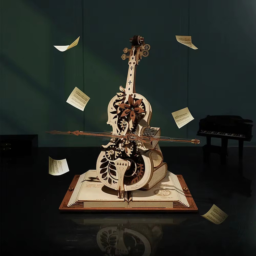 Robotime ROKR 3D-Holzpuzzle, magisches Cello, mechanische Spieluhr, ab 14 Jahren - Bild 3