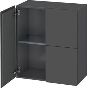 Duravit L-Cube Halbhochschrank mit 2 Türen in Graphit Matt, B/T/H: 70 x 36,3 x 80 cm - Bild 1