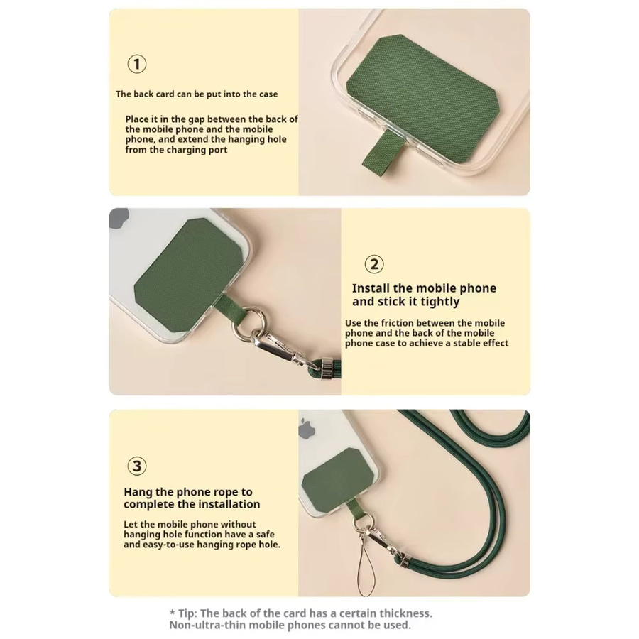 Verstellbares Handy-Lanyard als langes Hängeseil und Umhängetasche mit Clip in Orange oder Grün - Bild 1
