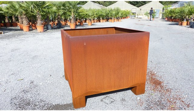 Cortenstahl Pflanzkübel in Rost-Optik XXL B/T/H: 90 x 90 x 60 cm - Bild 1