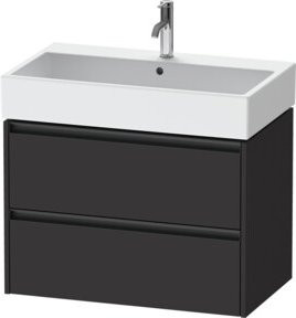 Duravit Waschtischunterschrank Ketho.2 in Graphit Matt mit 2 Schubladen, wandhängend, B: 78,4 cm, T: 46 cm - Bild 1
