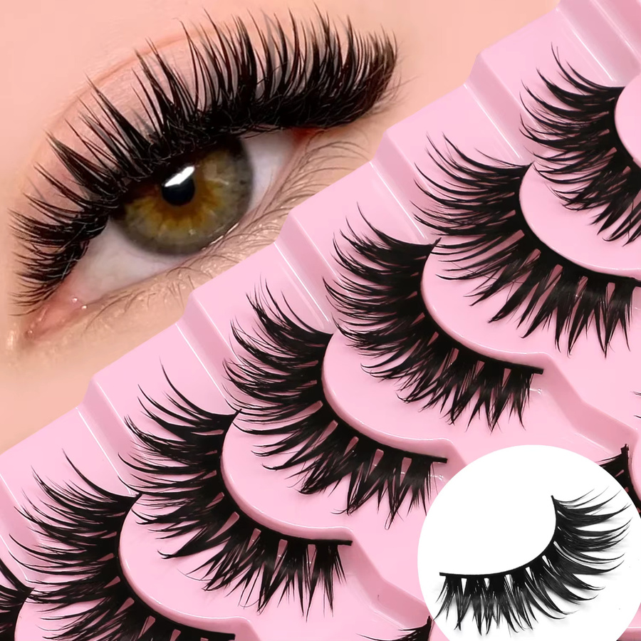GROINNEYA Manga-Wimpern, 3D-natürliche falsche Wimpern, Wispy - Bild 2