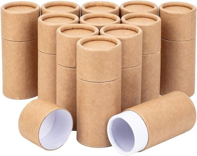 12 Stück BurlyWood Kraftkartonröhrchen aus braunem Papier mit 30 ml Volumen für Lippenstifte, Bleistifte oder Tee - Bild 1