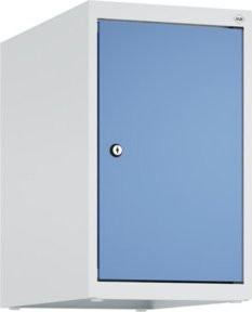 C+P Aufsatzschrank 7035/5023 mit Zylinderschloss und 1 Abteil, B/T/H: 50 x 30 x 50 cm, Grau/Blau - Bild 1