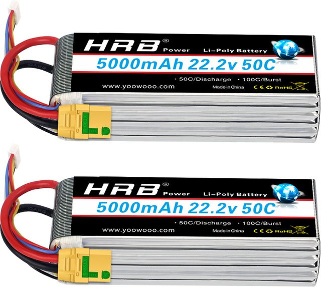 HRB Lipo Batterie, 5000mAh, XT90-S Anti Funken Stecker, 50C, 22,2V - Bild 1