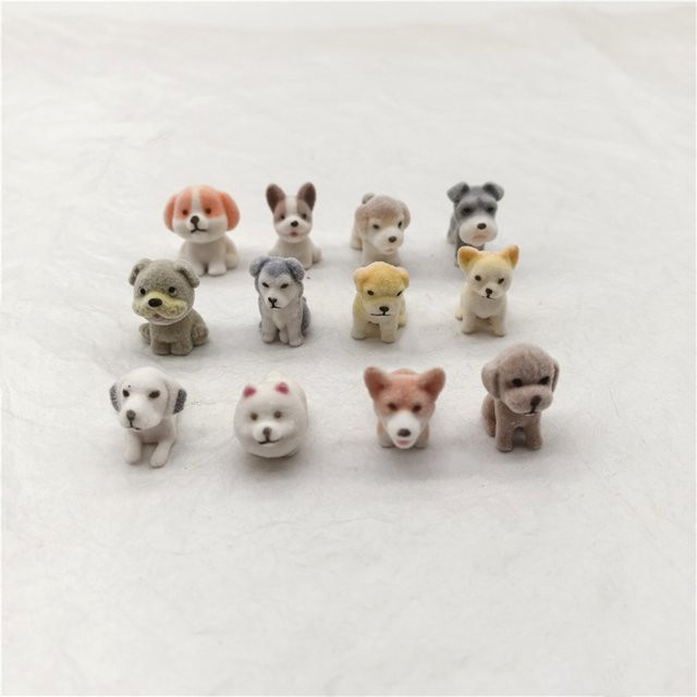 Migii Hunde- und Welpenfiguren, beflockte Mini-Modelle, 6-100 Stück - Bild 1
