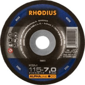 Rhodius Schruppscheibe KSM für Metall, Blau, Durchmesser: 115 mm, Breite: 7 mm, Bohrung: 22,23 mm - Bild 1