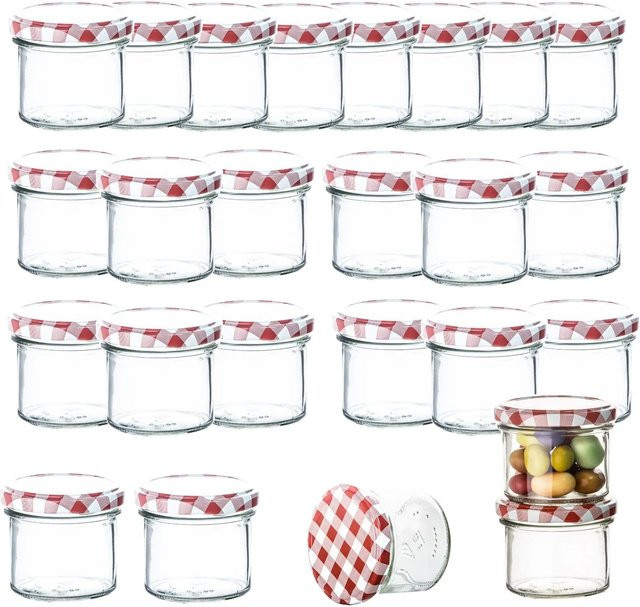 BigDean 24er Set Marmeladengläser aus Glas, transparent, 125 ml pro Glas - Bild 1