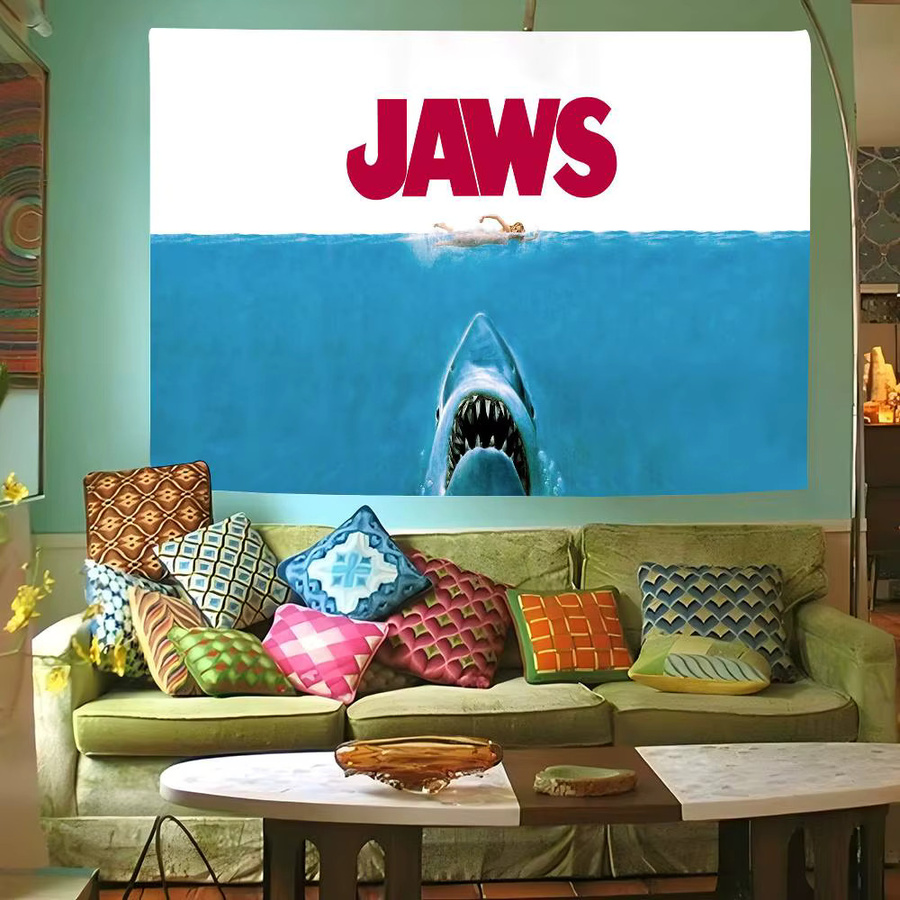 Mesuca Fotohintergrund J-Jaws Abenteuer für Kinder Geburtstag Party Dekoration, Mehrfarbig, Rechteckig, Breite: 120 cm, Höhe: 70 cm - Bild 4