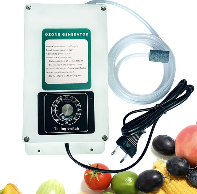 UIPOY Ozongenerator 2000mg/h in Weiß zur Luft- und Wassersterilisation sowie zur Desinfektion von Lebensmitteln wie Obst, Gemüse und Fleisch - Bild 1
