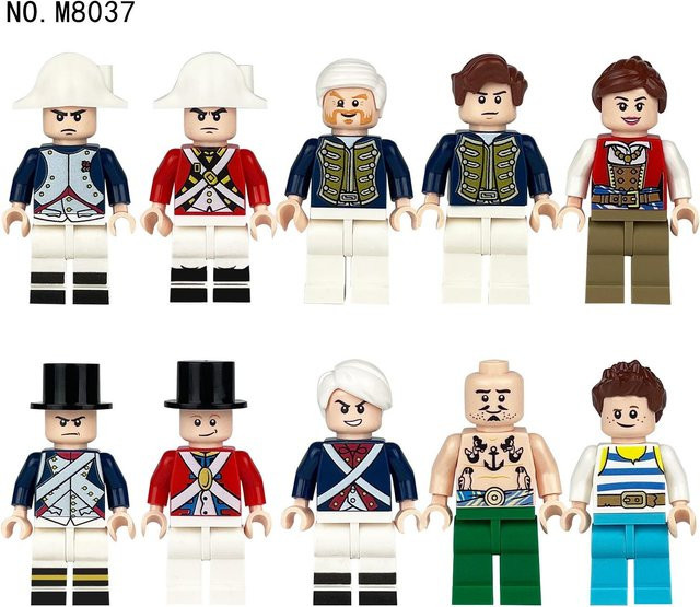 Happy Building Blocks MOC Europäischer Royal Navy Pirate Sailor Charakter, Baustein Spielzeug, ab 7 Jahren - Bild 1