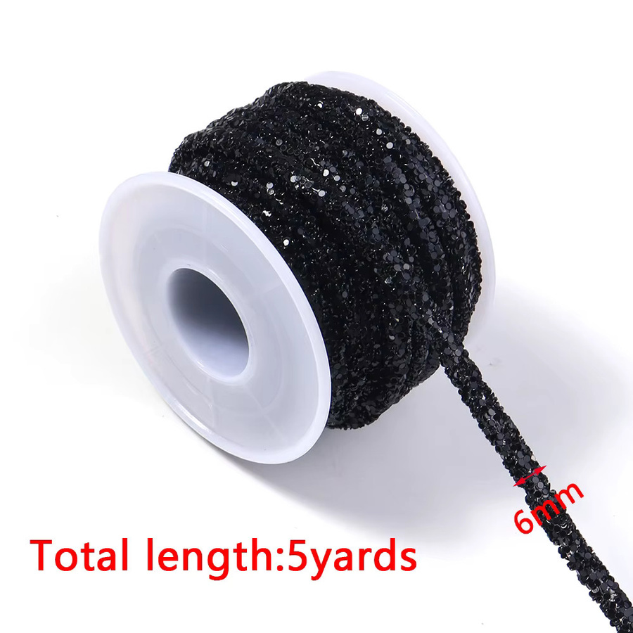 Bunter Strass-Pailletten-Besatz aus PVC als weiche Schlauchkordel, 6 mm Durchmesser, 5 Yards Länge, ideal für DIY-Kleidung und Dekoration - Bild 2