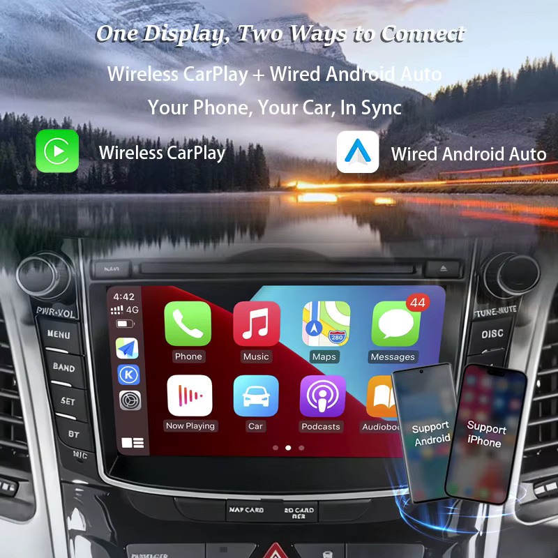 Android 16 Multimedia Autoradio für Hyundai I30 Elantra GT 2012 - 2017 mit 7 Zoll Display, Wireless CarPlay, Split Screen, DSP Stereo und WiFi in Schwarz - Bild 3