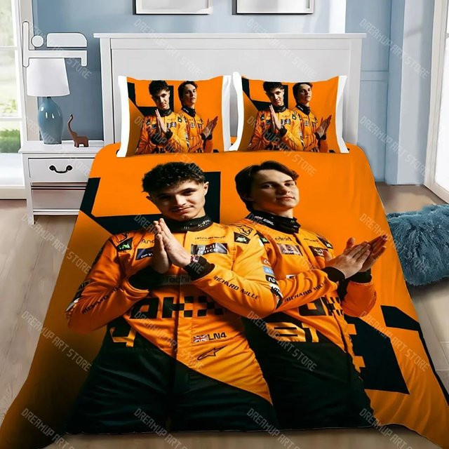 Bettwäscheset Lodestar F1 Lando Norris mit Bettbezug und Kissenbezug, Orange, B/H: 140 x 200 cm - Bild 1