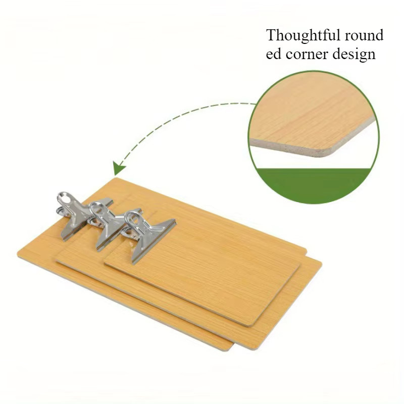 A4 Clip Board aus Holz in Braun als Schreibblock und Organizer für deinen Bürobedarf - Bild 3