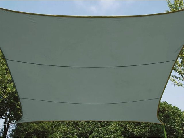 Sonnensegel PEREL quadratisch in Grün-Grau aus Polyester, B x B: 5 x 5 m - Bild 1