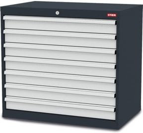 STIER Schubladenschrank aus Stahl mit 7 Schubladen, Farbe Anthrazit, B/T/H: 90,0 x 57,5 x 82,0 cm - Bild 1