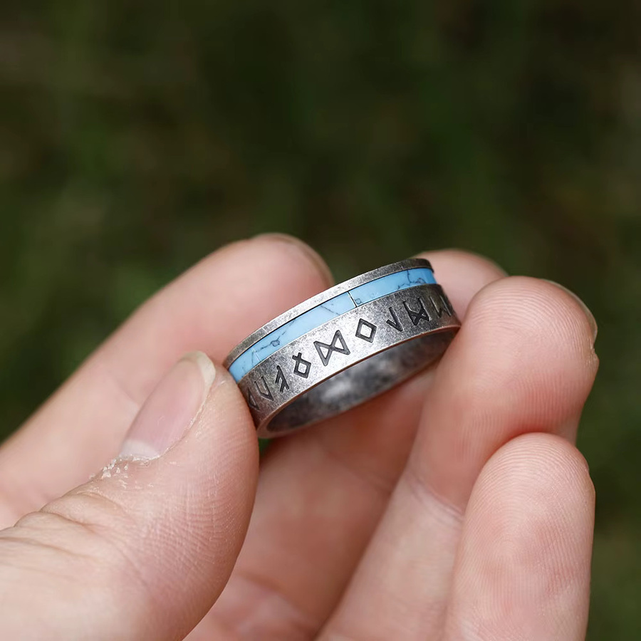 Viking Ring Edelstahl, Rot, Herren - Bild 3