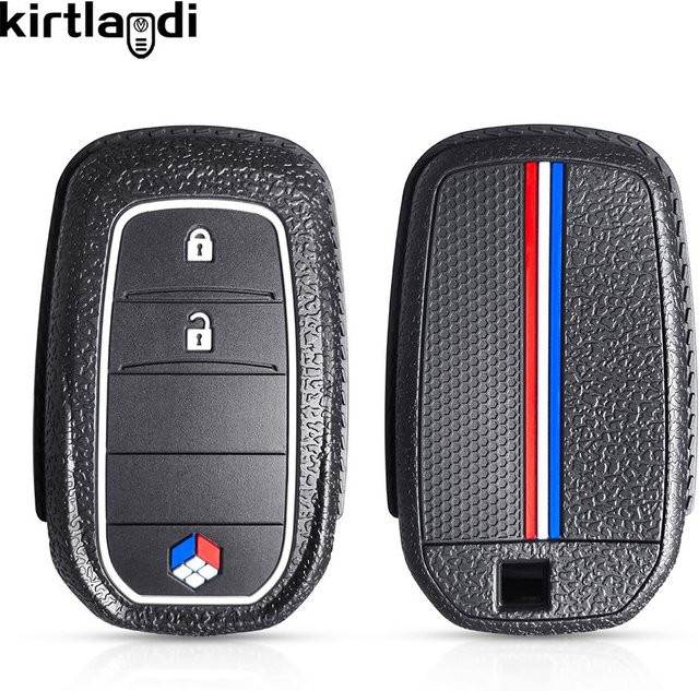 Silikon Auto Schlüsselhülle Abdeckung in Schwarz für Toyota Yaris Cross RAV4 Corolla Prius Camry LC 200 Land Cruiser Highlander Venza Fortune - Bild 1