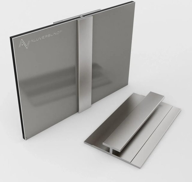 Aluverbund24 Verbindungsprofil für Alu Verbundplatten aus Aluminium in Silber, Länge: 300 cm - Bild 1