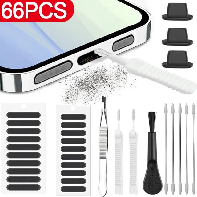 Universal Handy Lautsprecher Reiniger Kit in Weiß für iPhone, Samsung, Xiaomi und Tablets mit USB-C Anschluss zur Staubentfernung - Bild 1