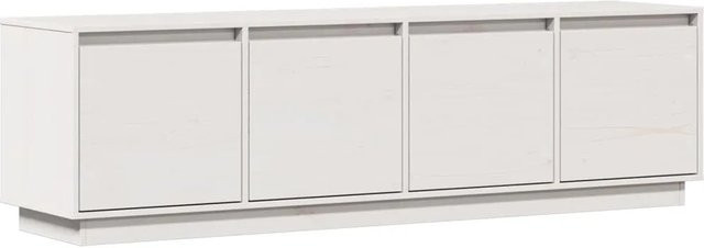 vidaXL TV-Schrank aus Massivholz Kiefer in Weiß, B/T/H: 156 x 37 x 45 cm - Bild 1