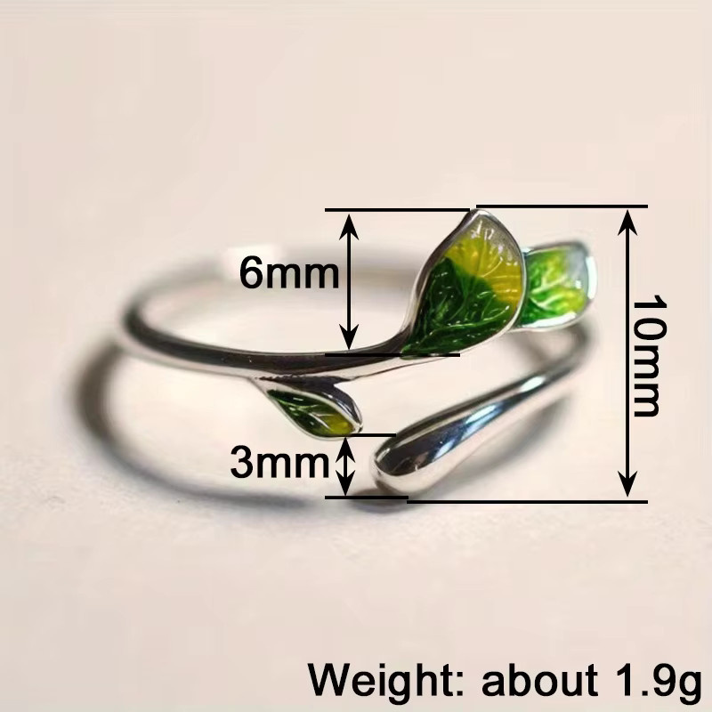 Huitan Damen-Ring, silberfarben, Blätterdesign - Bild 2