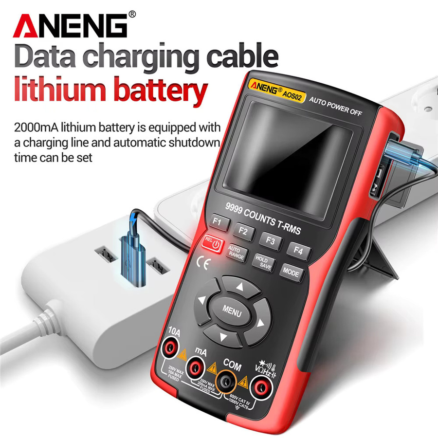 ANENG AOS02 Professionelles digitales Oszilloskop und Multimeter mit True RMS, 48 MS/s Abtastrate und 10 MHz Bandbreite - Bild 4