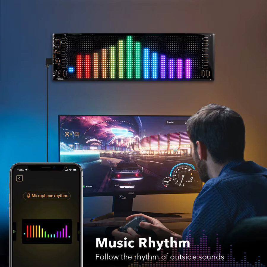CHNAITEKE RGB LED Matrix Pixel Panel App Programmierbares Graffiti Scrolling Logo Licht für das Auto, Multicolour - Bild 2