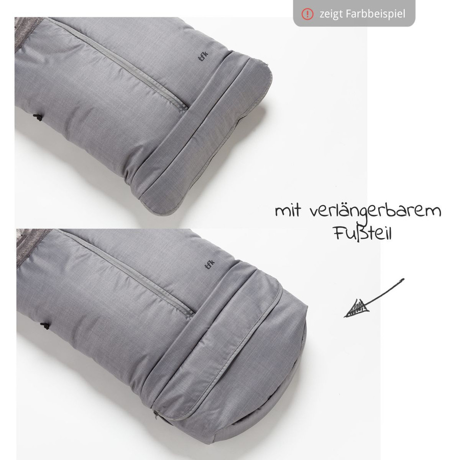 TFK Thermo-Fleece Fußsack mit verlängerbarem Fußteil in Anthrazit - Bild 2
