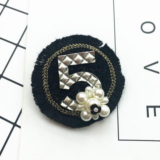 Brosche Blumen, Perlen, Damen, black - Bild 1