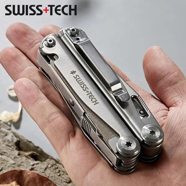 SWISS TECH 18-in-1 Multitool-Zange in Silber, zusammenklappbares multifunktionales Kombinationswerkzeug und tragbare EDC-Ausrüstung für den Außenbereich - Bild 1
