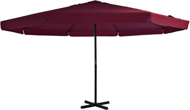 furnicato Sonnenschirm mit Aluminium-Mast in Bordeauxrot mit 500 cm Durchmesser - Bild 1