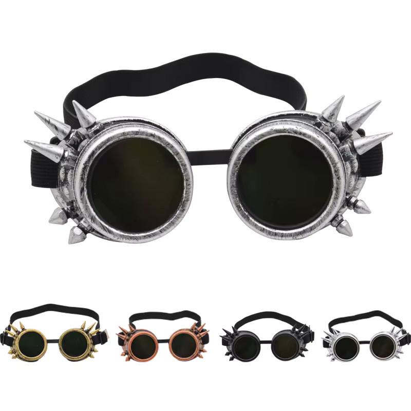 JINHF Sonnenbrille Retro Steampunk, Vollrand, Rund, Metall - Bild 2