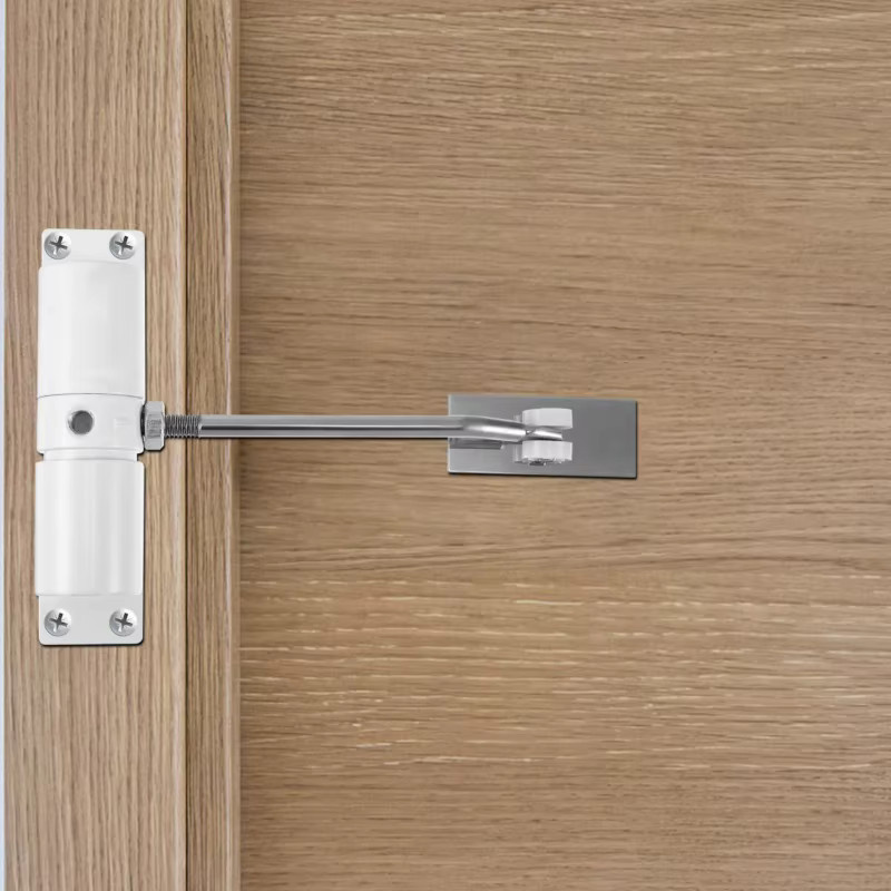 Verstellbarer Türschließer mit automatischer Sicherheitsfeder für Scharniertüren, 30 kg, in Silber oder Weiß - Bild 1