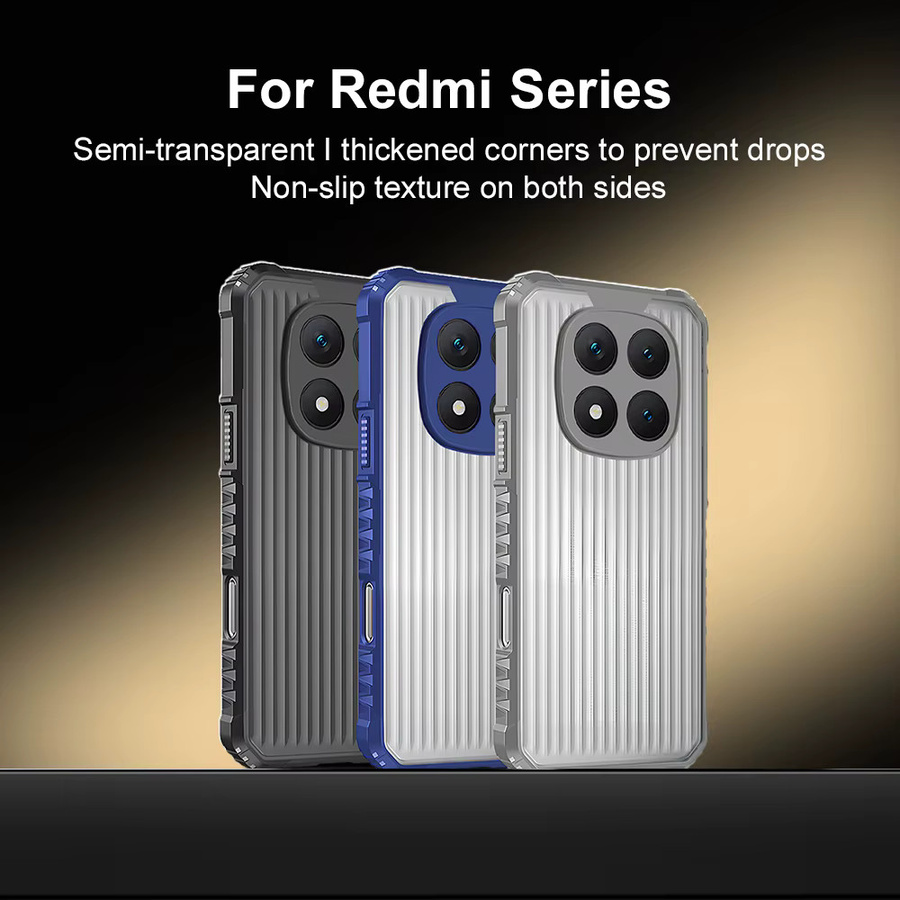 Stoßfeste Hartschalenhülle mit vertikalen Streifen für Xiaomi Redmi Note 15 Pro 14 Pro Plus 13 12 11 und Redmi 15 14 C 4G 15C 13C 12 in Schwarz und Grau - Bild 2