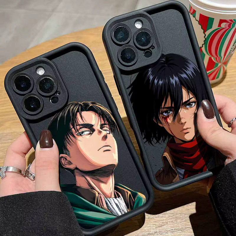 Attack On Titan Handyhülle Augenleiter Soft Cover für Apple iPhone 16 15 14 13 12 Pro Max Plus Mini in Schwarz - Bild 1
