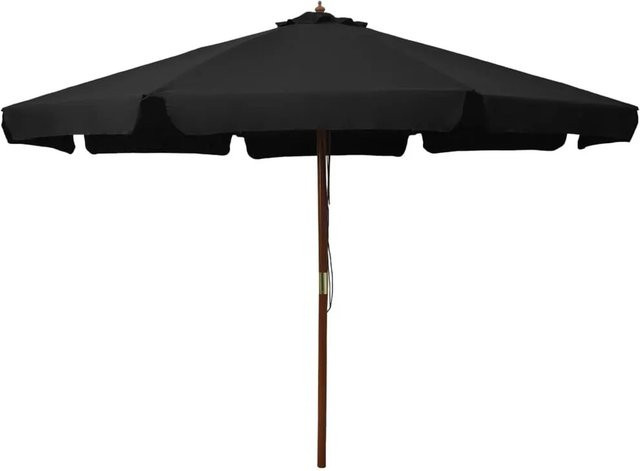 DELUKE Sonnenschirm PAUL aus Holz in Schwarz mit Kurbelmechanismus, H x B: 254 x 330 cm - Bild 1