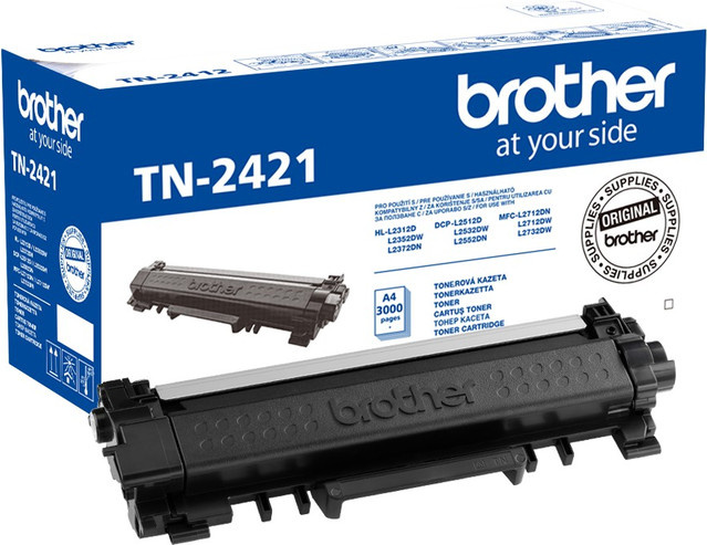 Brother TN2421 Original Tonerpatrone Schwarz für Brother DCP-L2512, L2532, L2552, HL-L2352, L2372, MFC-L2712, L2732, L2752 - Bild 1