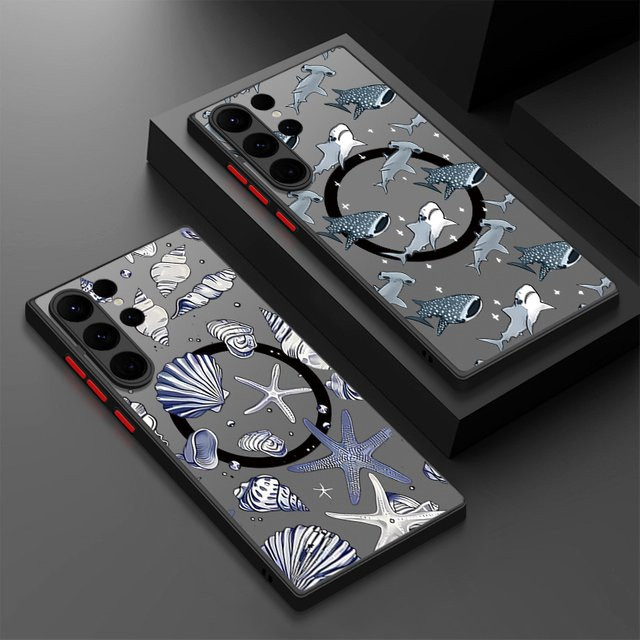 YISHANGOU Shark Shell Magnetische Hülle für Samsung Galaxy S25 Edge S24 Plus S23 S22 Ultra S24 S23 FE A56 A36 A26 A16 A55 A35 A54 Telefonabdeckung - Bild 1