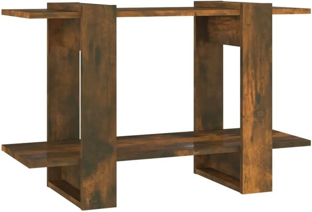 vidaXL Bücherregal und Raumteiler in Räuchereiche, Farbe Braun, B/T/H: 80 x 30 x 51 cm - Bild 1