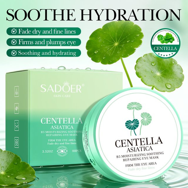 SADOER Centella Kristall-Kollagen Augenmaske, 80 Stück, Unisex - Bild 1