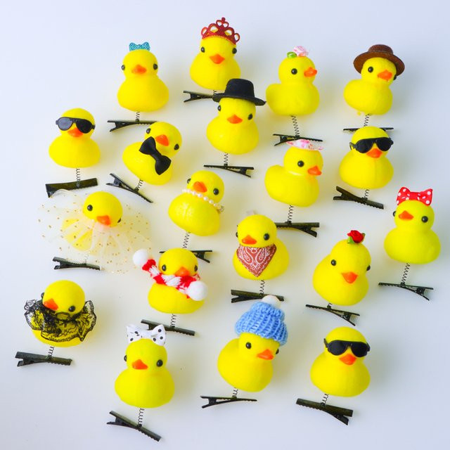 SHENGCOCO Haarnadel, 3D Kleine Gelbe Ente Plüsch, Kinder - Bild 1