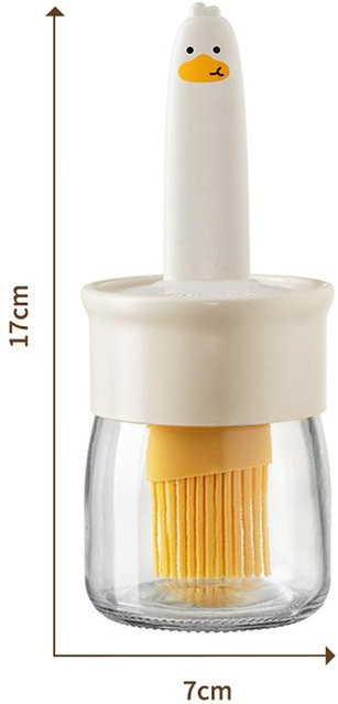 SEEQS Silikongrillöl mit integrierter Gewürzflasche und Ölpinsel, weiß - Bild 1