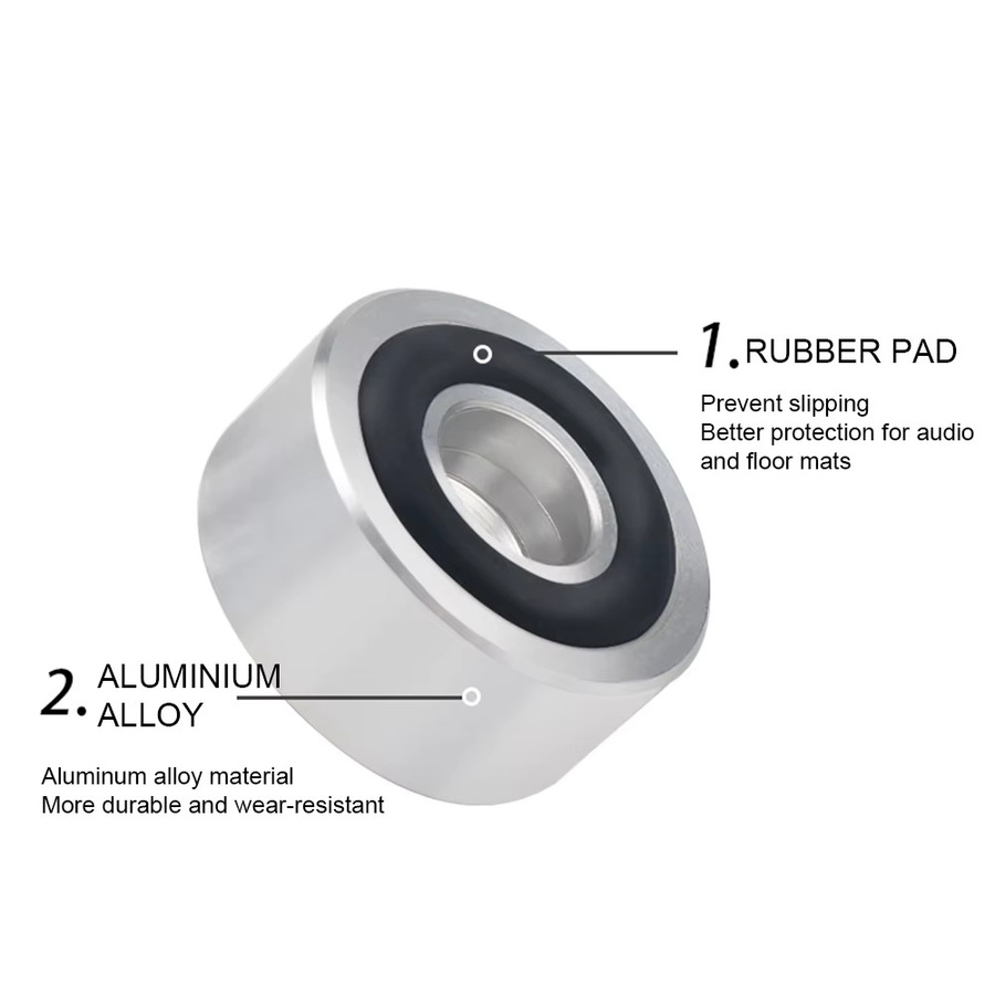 APWIKOGER HIFI-Lautsprecher-Spikes aus Aluminiumlegierung in Silber, 4 Stück Stoßdämpfende Standfüße und rutschfeste Isolationsständer - Bild 2